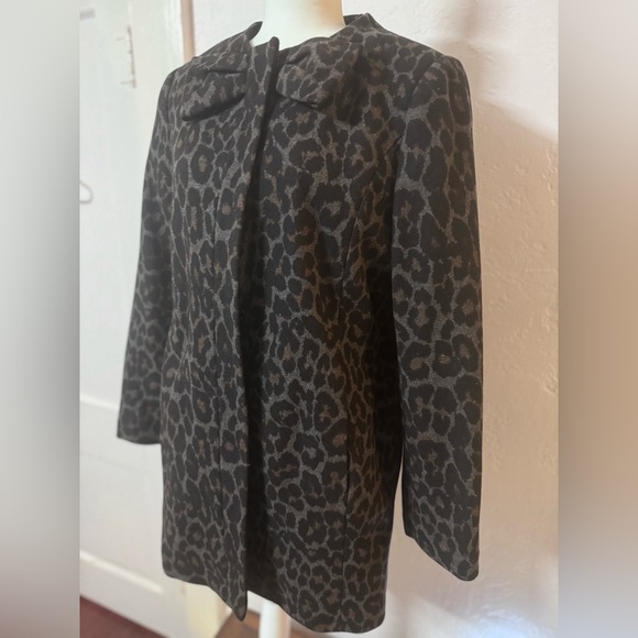 Betsey Johnson EUC Wool Leopard Coat, Size: Large - Picture 5 of 8